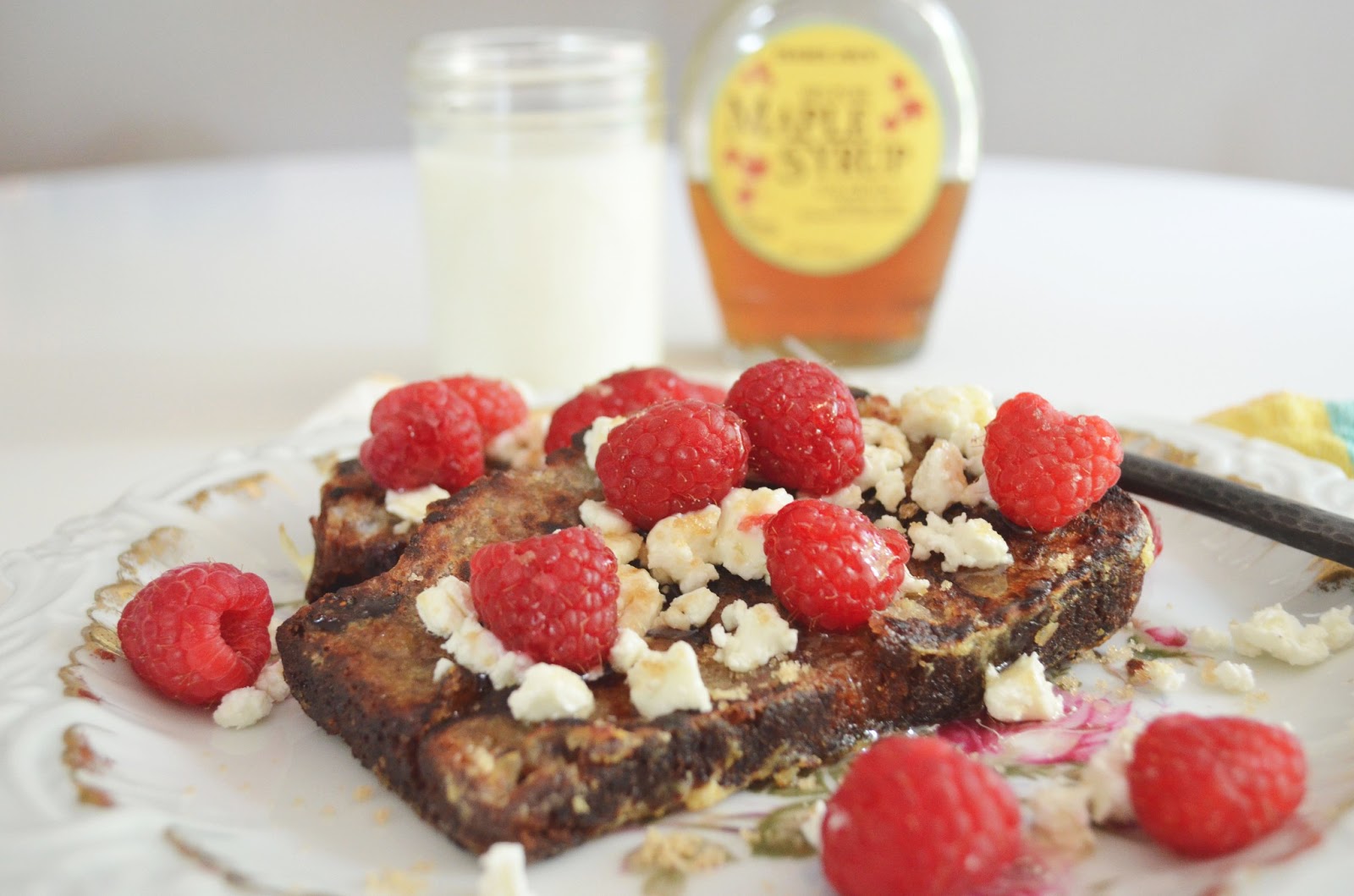love lola goat cheese and raspberry banana bread french toast