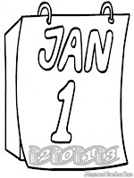 Mewarnai Gambar Kalender Tahun Baru 2013 