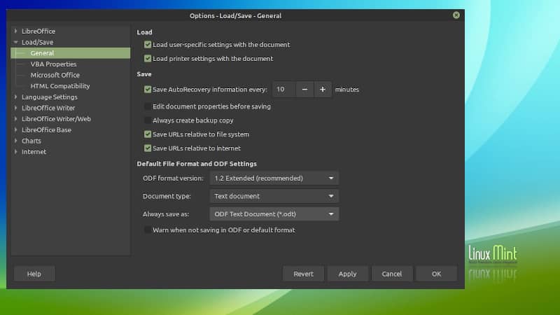 How To Change The Default File Format In LibreOffice Writer