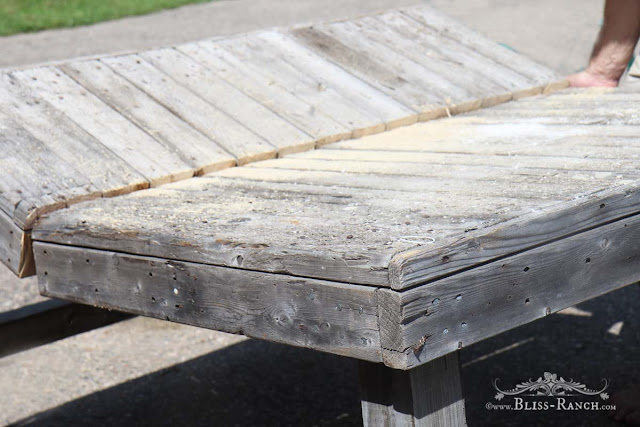 Rustic Potting Bench from old table Bliss-Ranch.com