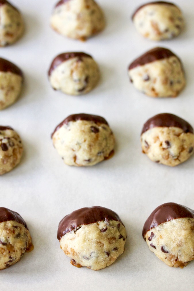 Toffee & Chocolate Chip Shortbread Cookies Heath Bar Cookies Karen