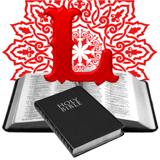 Abecedario Rojo con Biblia. Red Alphabet with a Bible.