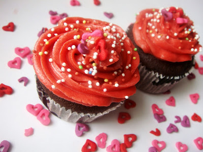 Chocolate Cupcakes with Red Wine Vanilla Frosting