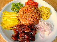 Shrimp Paste Fried Rice with Green Mangoes