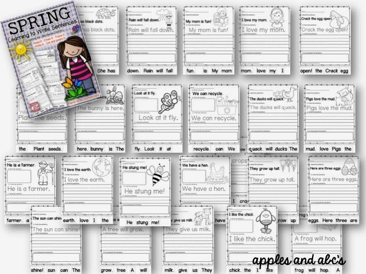 Spring Sentence Printables Apples And ABC s