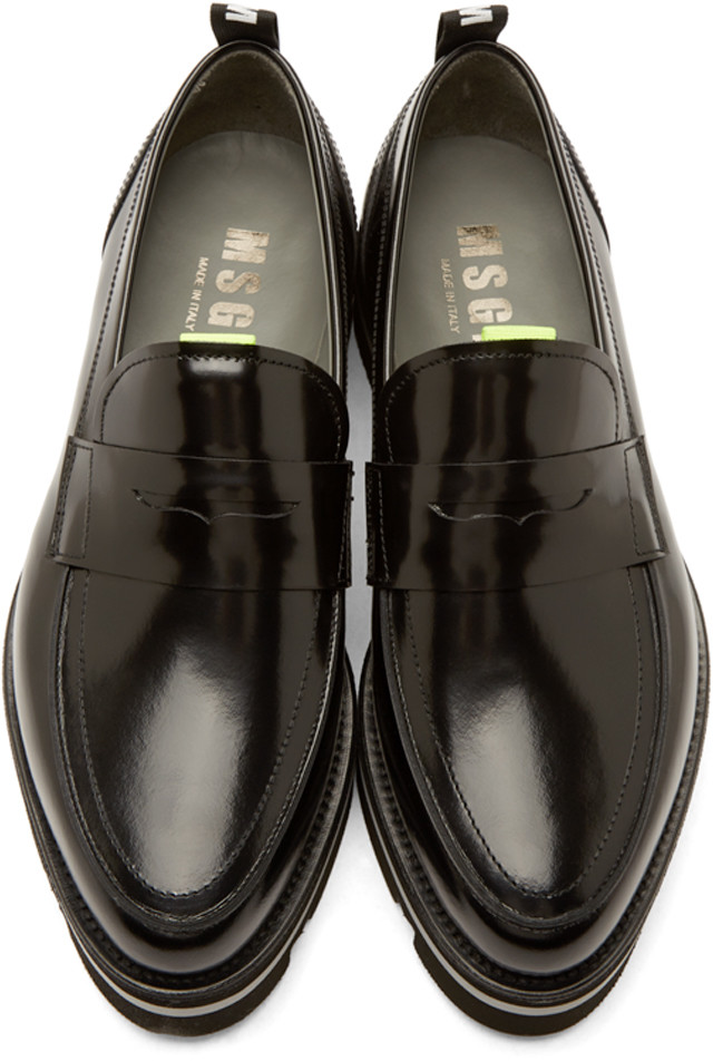 The Tortoise Won The Race: MSGM Black Accent Loafers | SHOEOGRAPHY