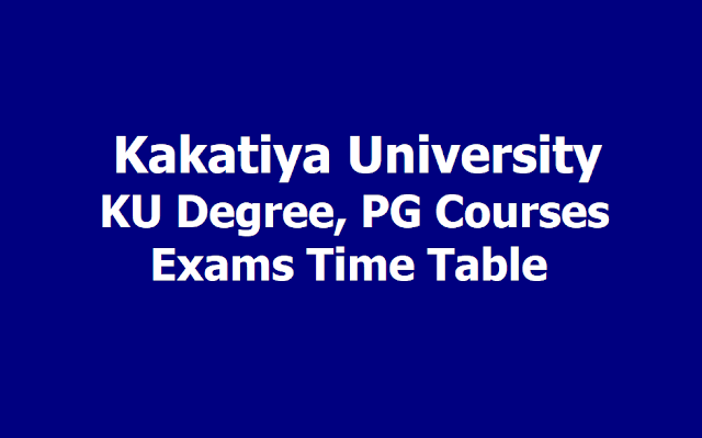 KU Degree, PG Semester wise Exams Time Table 2019 available at kuexams.org KU Degree, PG Semester wise Exams Time Table