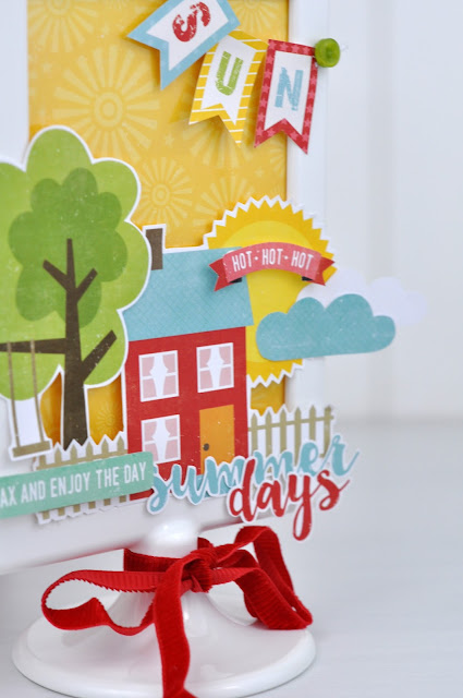 Summer Altered TOLSBY Ikea Frame by Jen Gallacher from www.jengallacher.com. #ikeaframe #papercraft