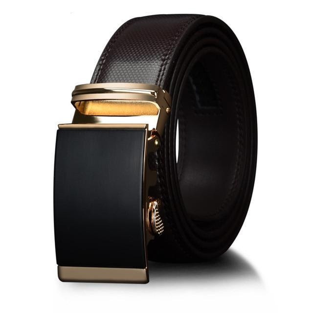 Men's Luxury Metal Automatic Ratchet Leather Belt