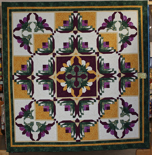 Daisies in the Cabin Quilt Free Pattern designed by Pam Bono of Pam's Club