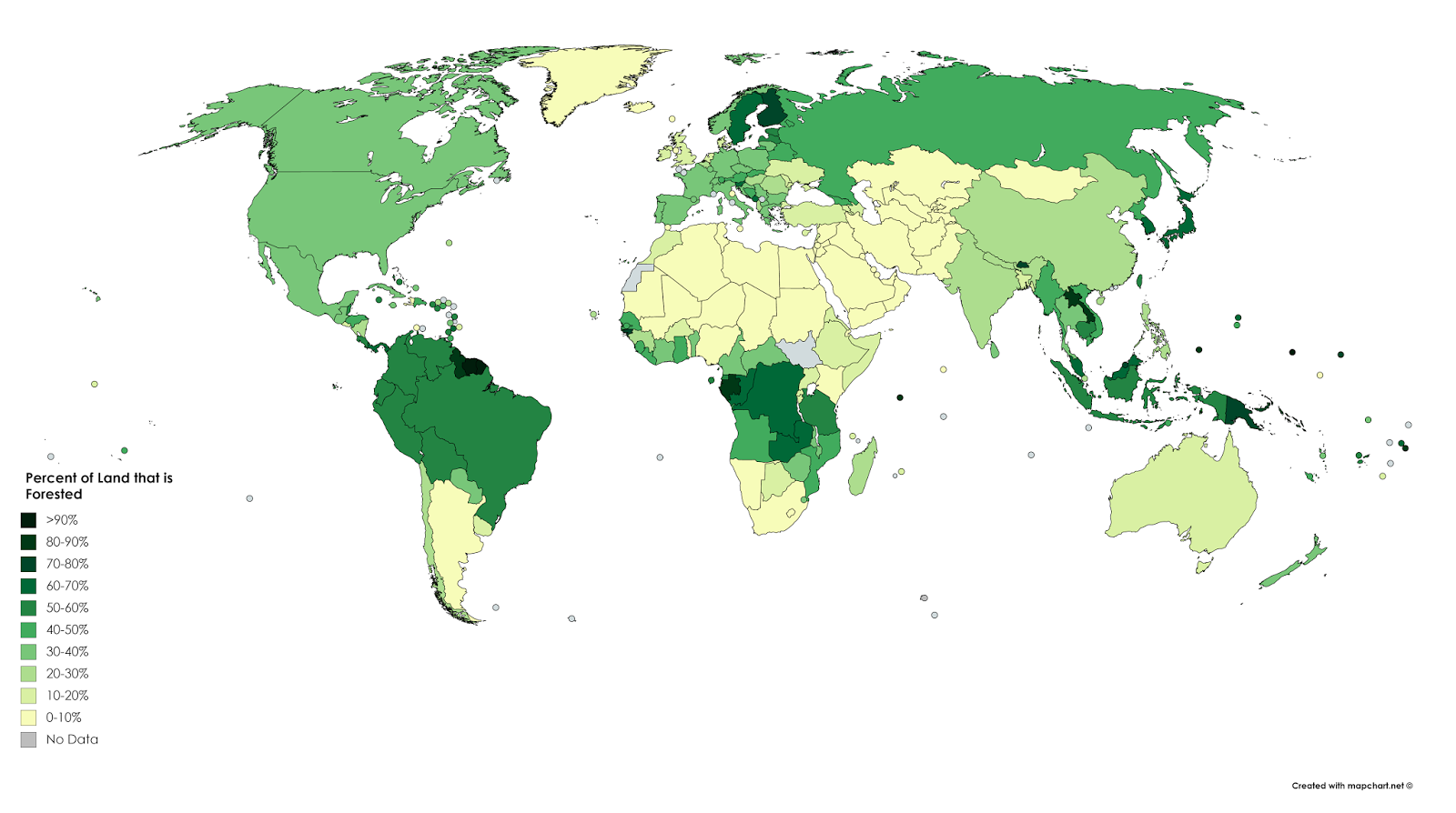 Percent of Land that is Forest 