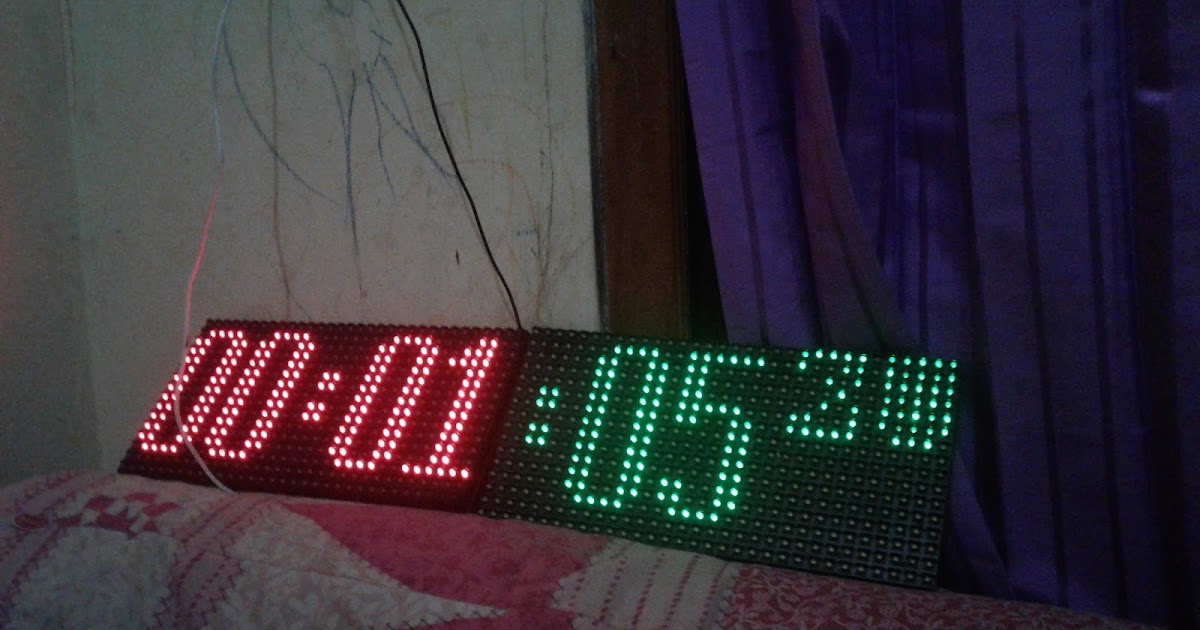 Membuat Stopwatch Dan Jam Digital Dengan Panel P10, Kontrol Via Bluetooth Memakai Arduino