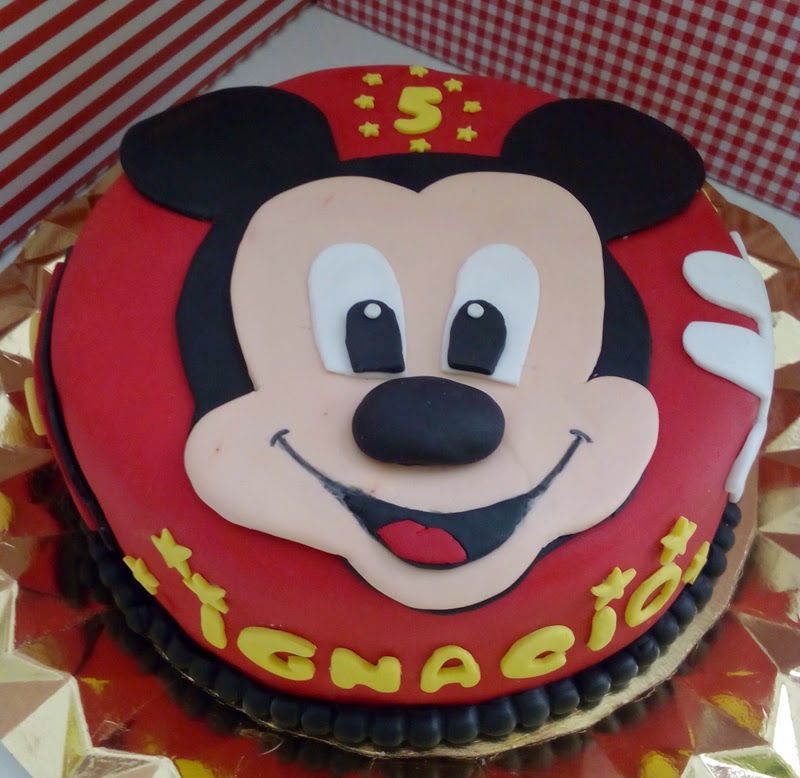Tarta fondant, cumpleaños, Mickey
