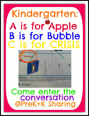 Kindergarten ABC's: Apples, Bubbles, Crisis ~~ The Conversation at PreK+K Sharing
