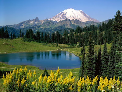 Priroda, cvijeće, jezero planine proljeće download besplatne pozadine slike za desktop