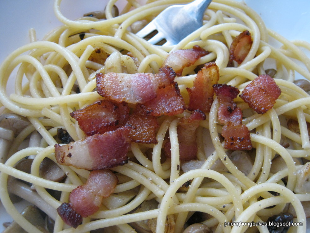 PH the Malaysian Carnivore Spaghetti Aglio Olio With Bacon and Mushrooms