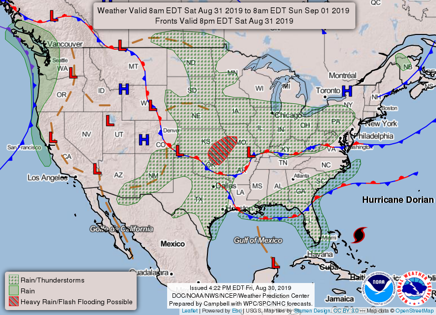 Thunder Pig Daily Weather Briefing For Saturday August 31 2019