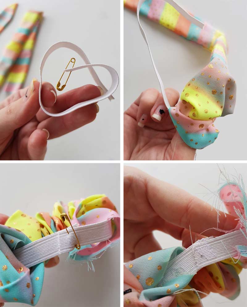 How to Make a Scrunchie with Wide Elastic - Easy with Nice Finish 