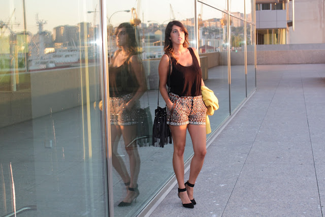 Shorts glitter de Zara