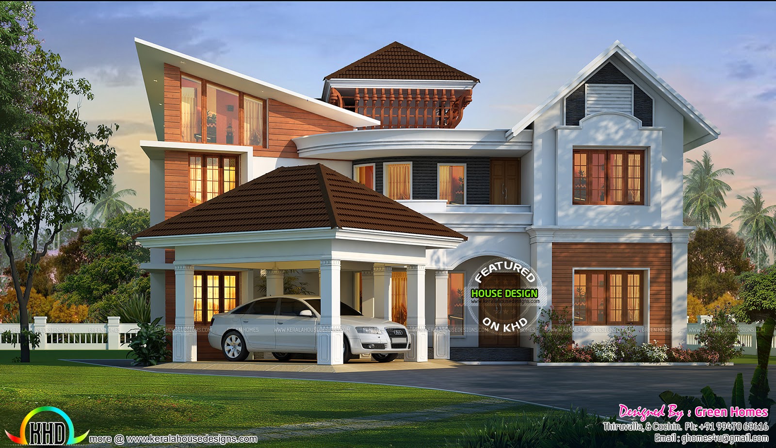 Magnificent mix roof house design Homes Design Plans