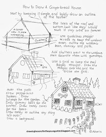 How to Draw Worksheets for The Young Artist: How To Draw A Gingerbread