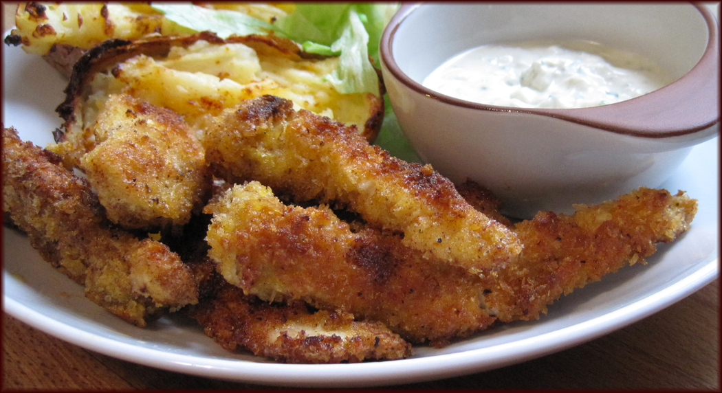 Spicy Crispy Crumb Chicken with Blue Cheese Dipping Sauce A Glug of Oil