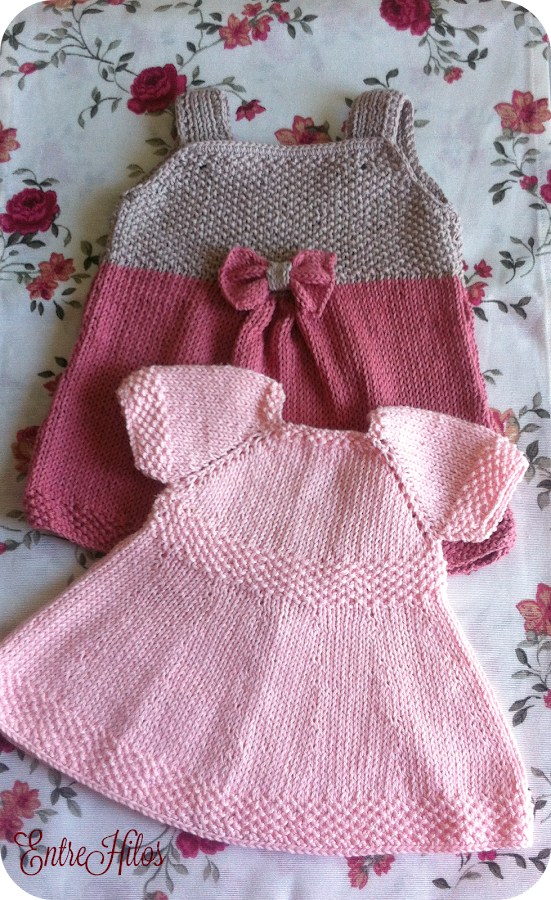 vestidos de bebe tejido con agujas con patrones