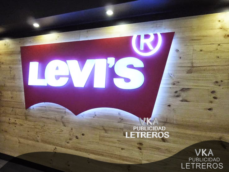 levis - Letrero Iluminado con leds blanca