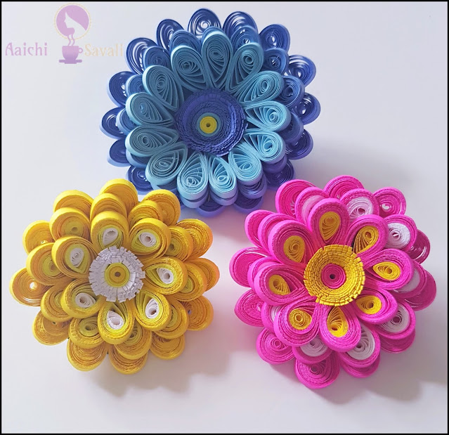 Quilling Flowers Tutorial: How to make a 3D Quilling Flower - Aaichi Savali