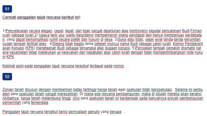 Contoh Soal Kalimat Opini Dalam Tajuk Rencana