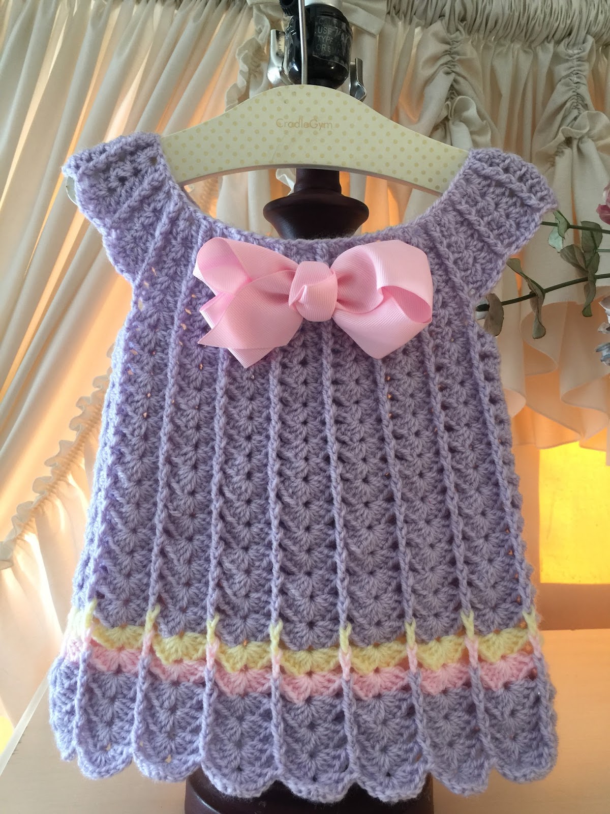 lacy crochet baby dress pattern