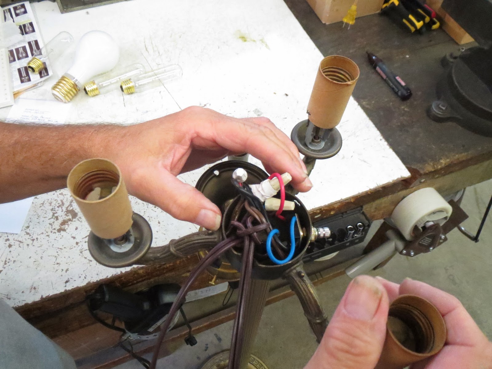 Lamp Parts and Repair Lamp Doctor Broken Antique Brass Reflector