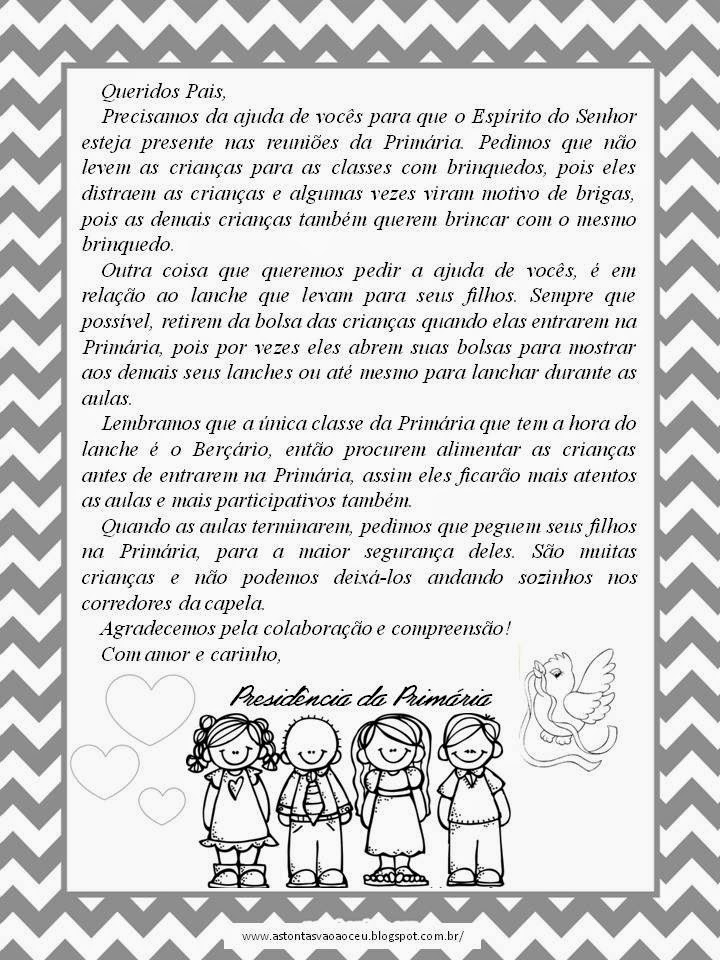 As Tontas Vão Ao Céu: Carta para Pais das Crianças da Primária Falando