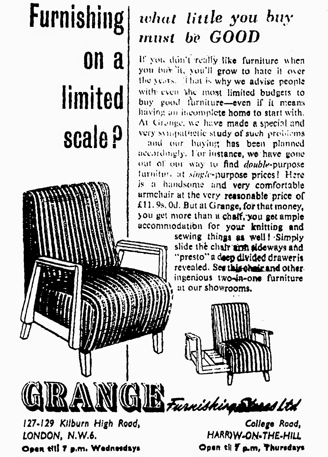 Kilburn and Willesden History The Grange Furniture Shop, Kilburn High Road