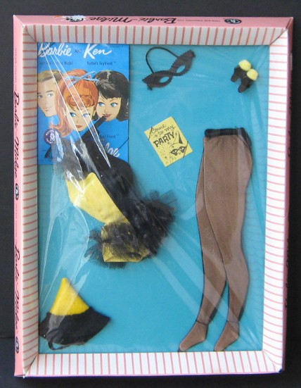 Vintage Barbie Masquerade OT Black & Yellow Pom Shoes 1964 