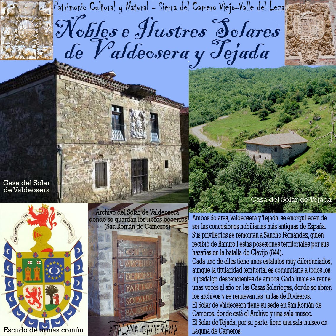 Sierra del Camero Viejo - Valle del Leza. Patrimonio Cultural y Natural. Solares de Valdeosera y Tejada.