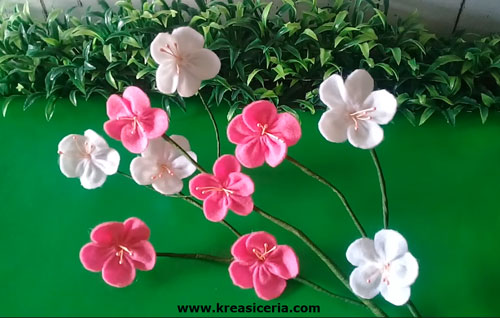Cara Mudah Membuat  Bunga  Cantik Bunga  Sakura dari  Flanel 
