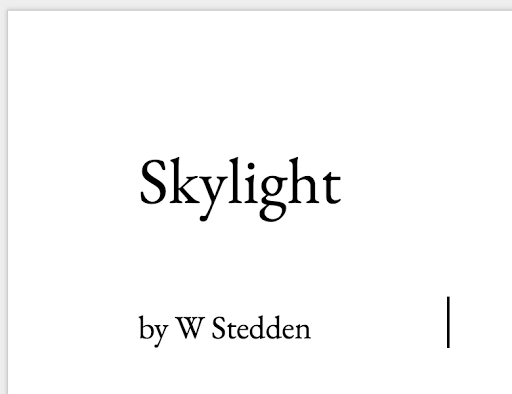 Skylight Chapters 1 & 2