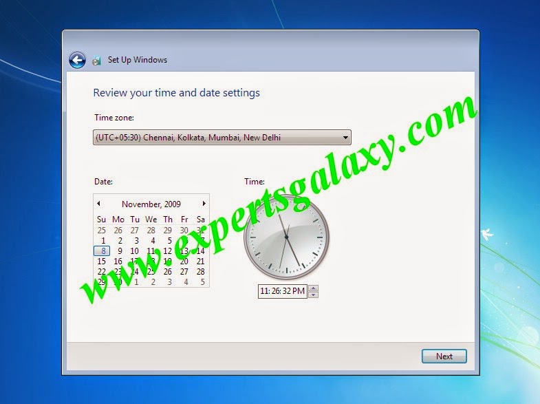 Windows Time Date Settings Selection