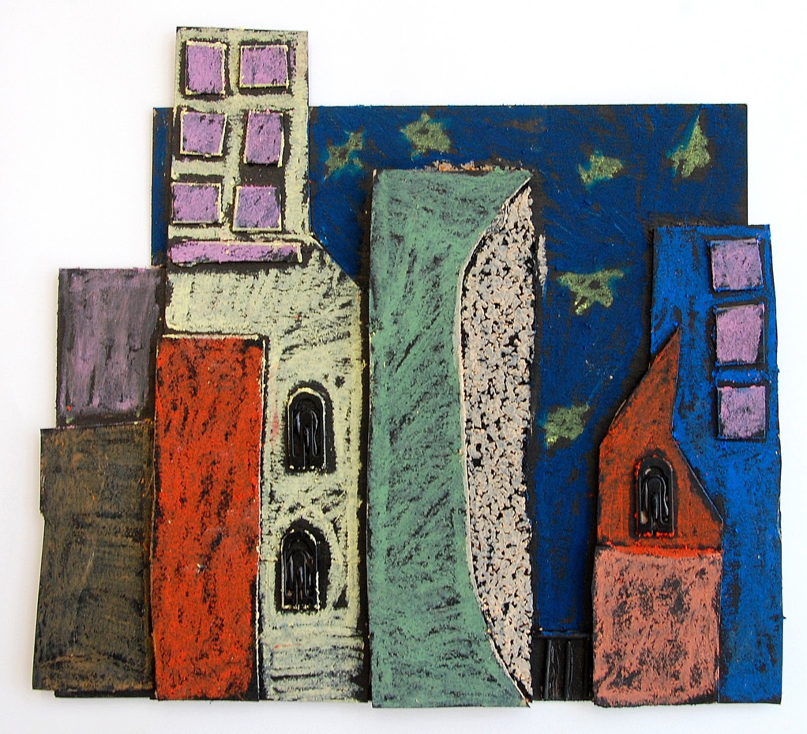 The New Hope Art Gallery: Middle School Art: Mixed Media Cityscapes