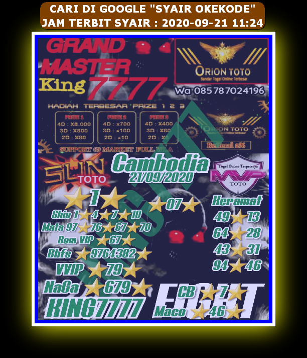 Syair sdy 21 September 2020 KODE SYAIR SGP SYAIR HK