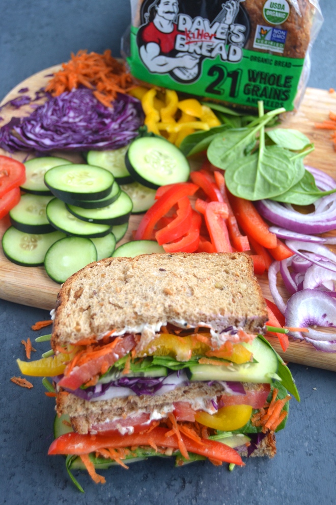 Rainbow Vegetable Sandwich | The Nutritionist Reviews