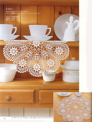 مفارش  كروشيه صغيره للنيش والآرفف رائعه مع الباترون 