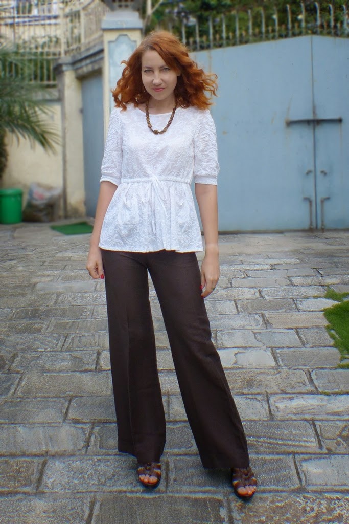 Local style: Perfect for summer: white cotton blouse