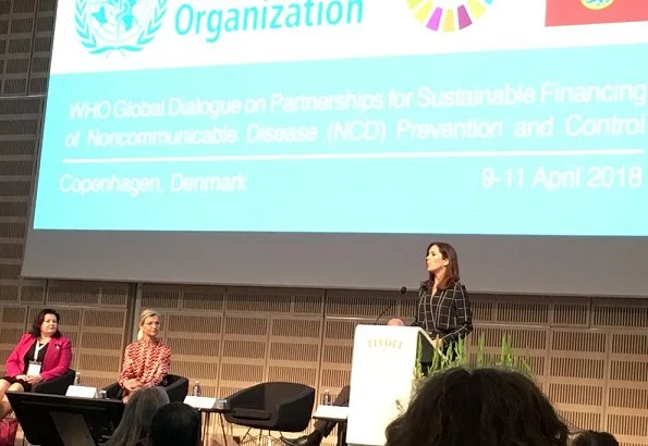 Crown Princess Mary opened "WHO Global Dialogue on Partnerships for Sustainable Financing of (NCD) Prevention and Control" in Tivoli