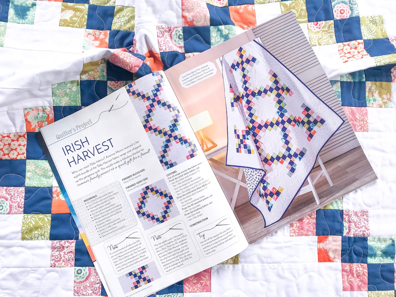 Irish Harvest Quilt published in APQ Magazine Samelia's Mum