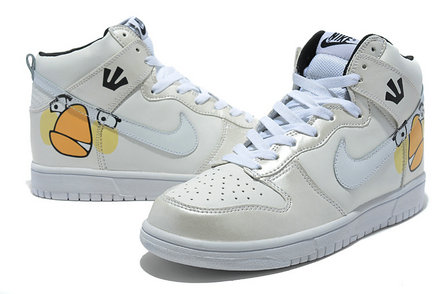 high top dunks white