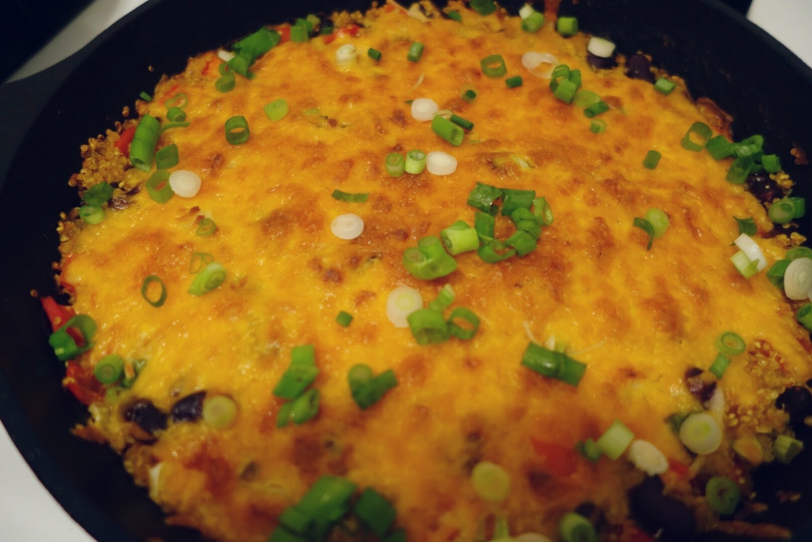 Quinoa Bake with Red Kidney Beans, Tomatoes, Jalapeños and Cheese!