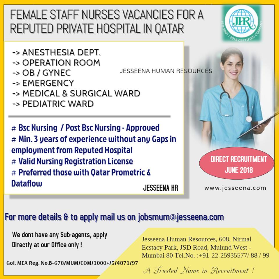 Nursing Jobs In Qatar Private Hospitals 2019