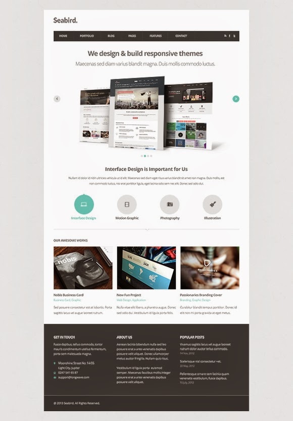 Seabird – Free Homepage PSD Seabird – Free Homepage PSD